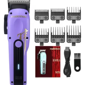 Maquina De Corte Cabelo Sem Fio Madeshow M15 Roxo