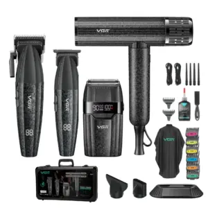Kit de secador combinado Vgr V-640 s4 Estojo de barbear profissional Clipper Trimmer