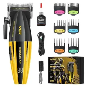 Máquina De Cortar Cabelo Vgr V-285 Motor 9.000 Rpm Compacta Amarelo