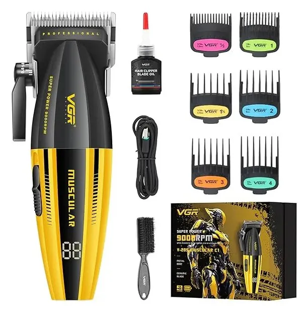 Máquina De Cortar Cabelo Vgr V-285 Motor 9.000 Rpm Compacta Amarelo